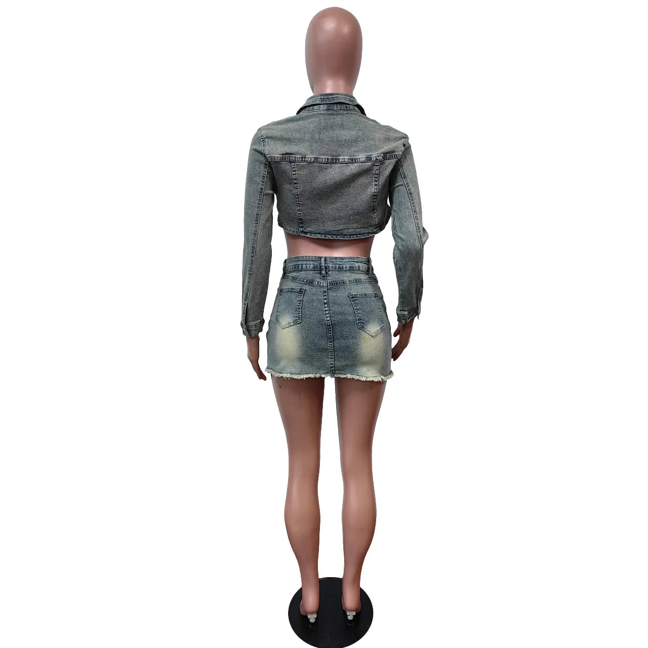 NastyENF Thrill Seeker Denim Two-Piece Skirt Set