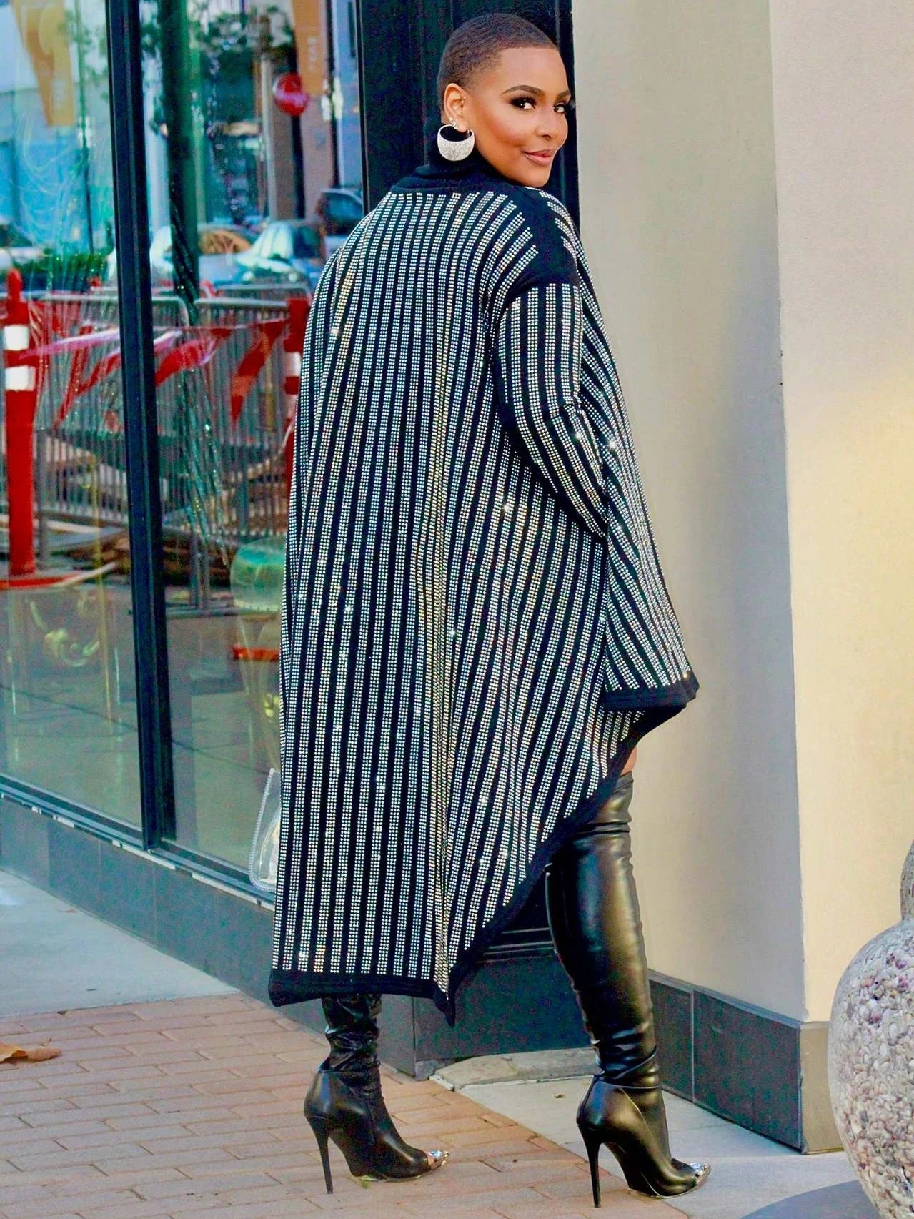 NastyENF Capable Turtleneck Hi-Lo Dress with Rhinestone detail