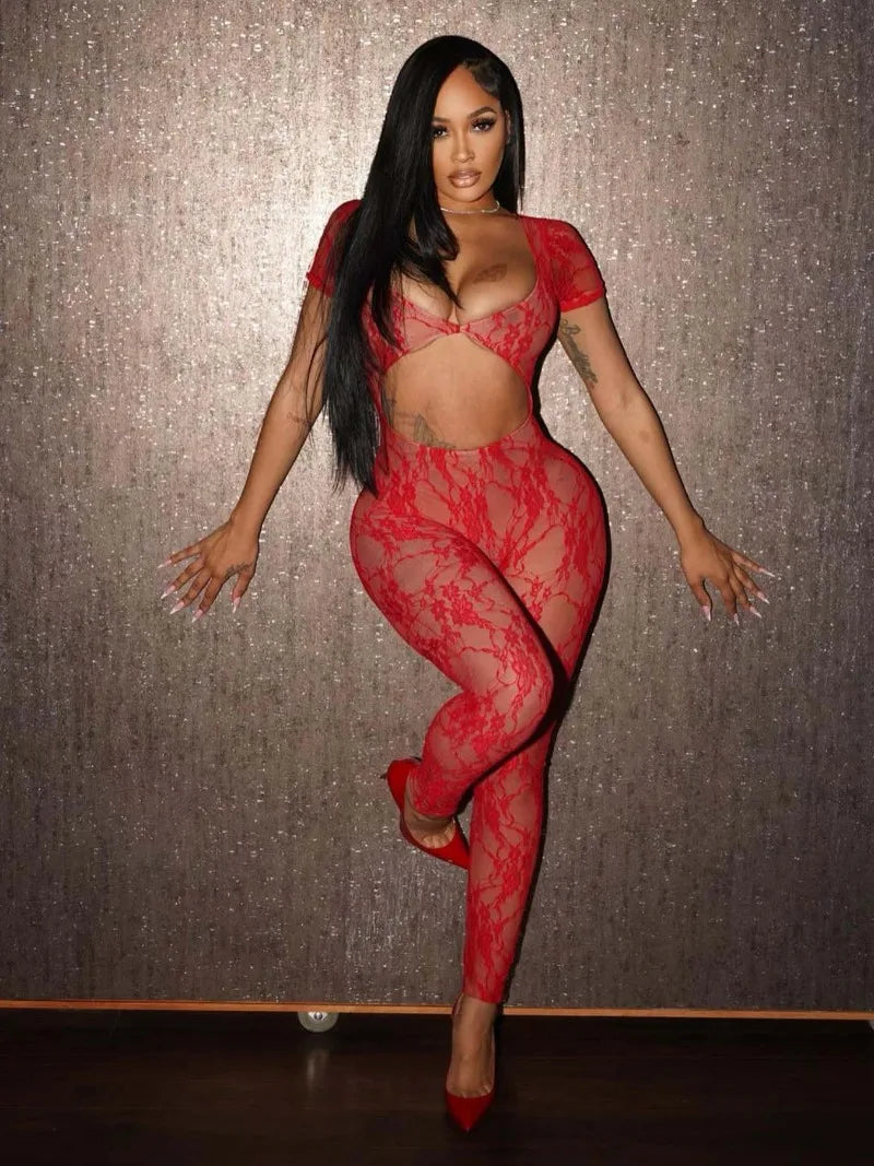 NastyENF Love & Lace Sexy see through Jumpsuit