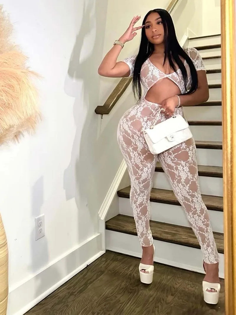 NastyENF Love & Lace Sexy see through Jumpsuit