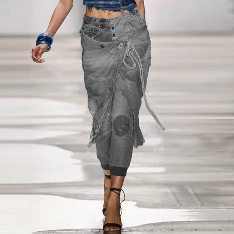 NastyENF Options Jean pants with Skirt Overlay