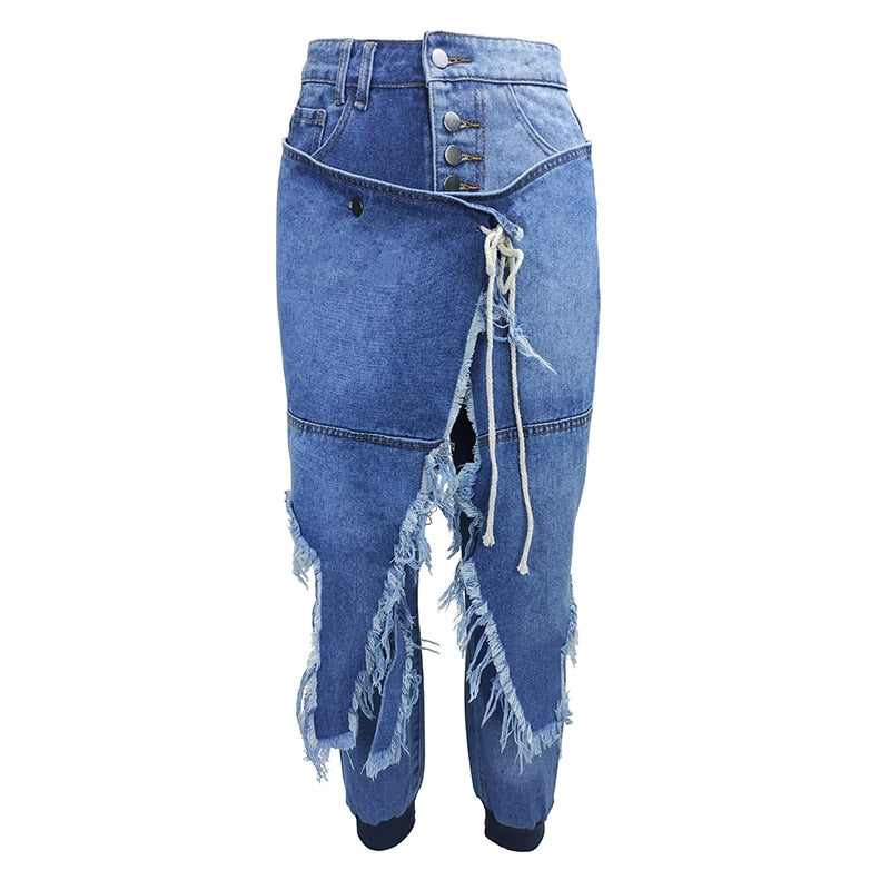NastyENF Options Jean pants with Skirt Overlay