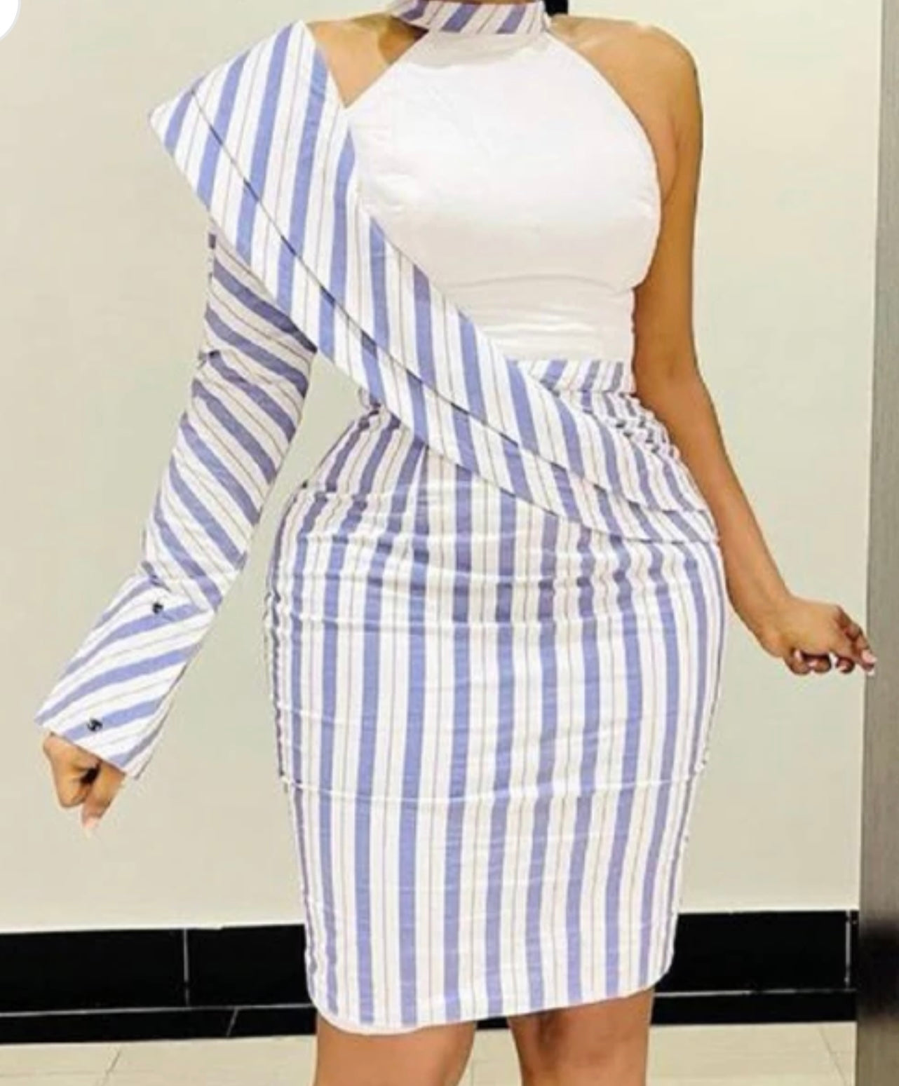 NastyENF Never Basic Striped Halter Dress