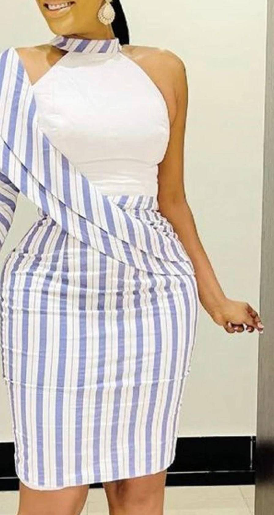 NastyENF Never Basic Striped Halter Dress