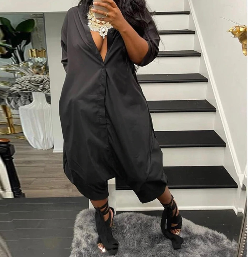 NastyENF Loose Change Casual Button Up Jumpsuit