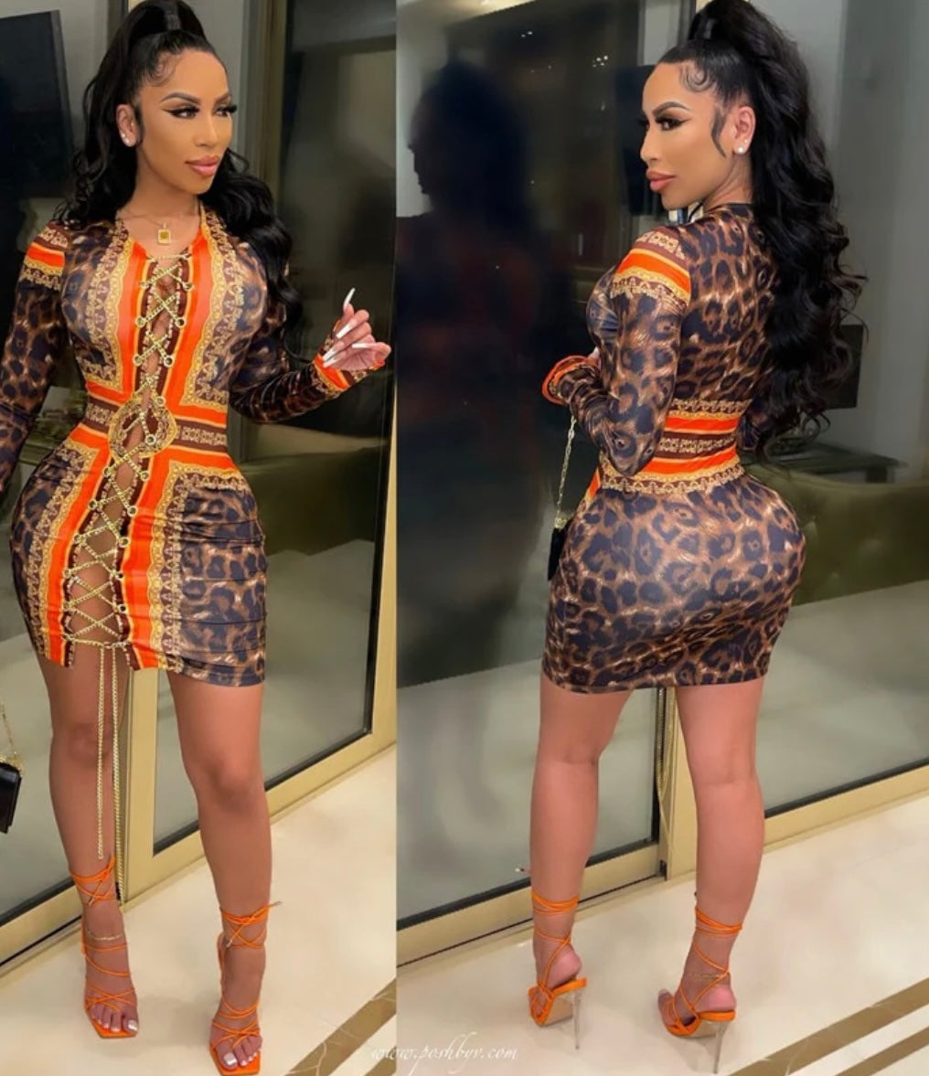NastyENF Animal Instinct Leopard Mini Dress