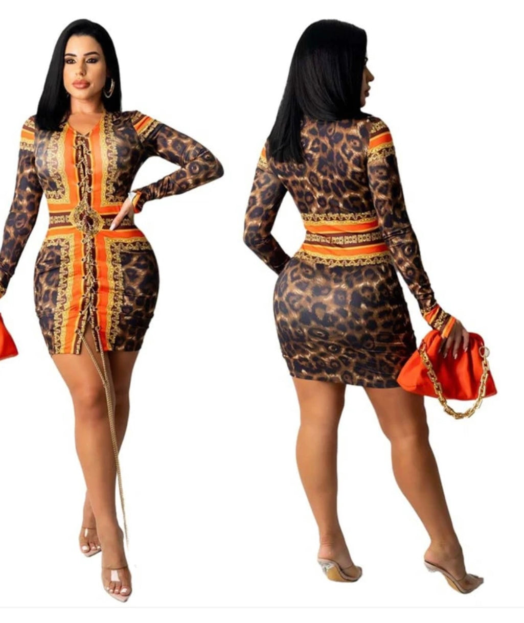NastyENF Animal Instinct Leopard Mini Dress