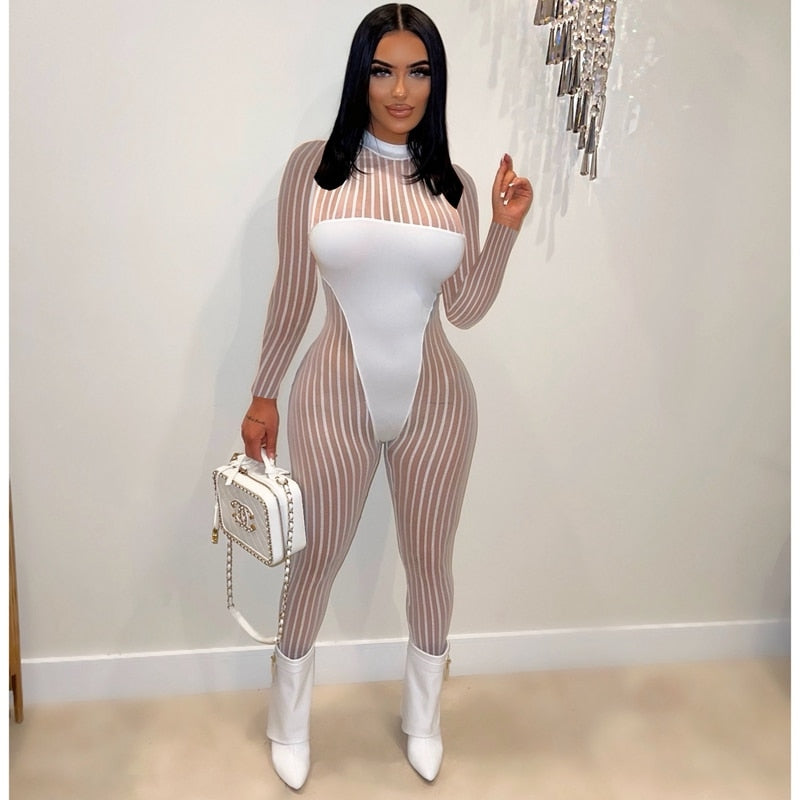 NastyENF Vertigo Mesh Bodycon Jumpsuit