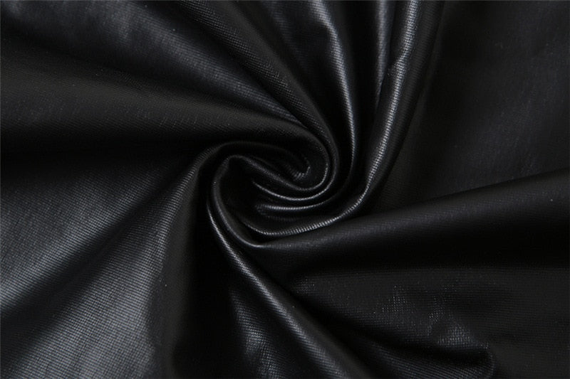 NastyENF No Photos Please Backless Faux Leather Bodycon Dress
