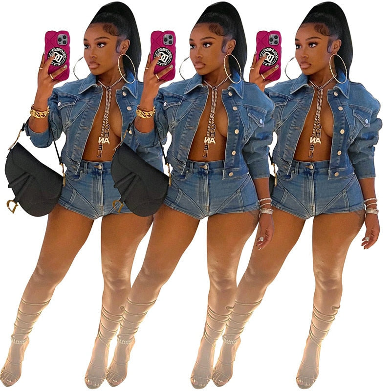 NastyENF Provoked Jean Jacket + Short Set