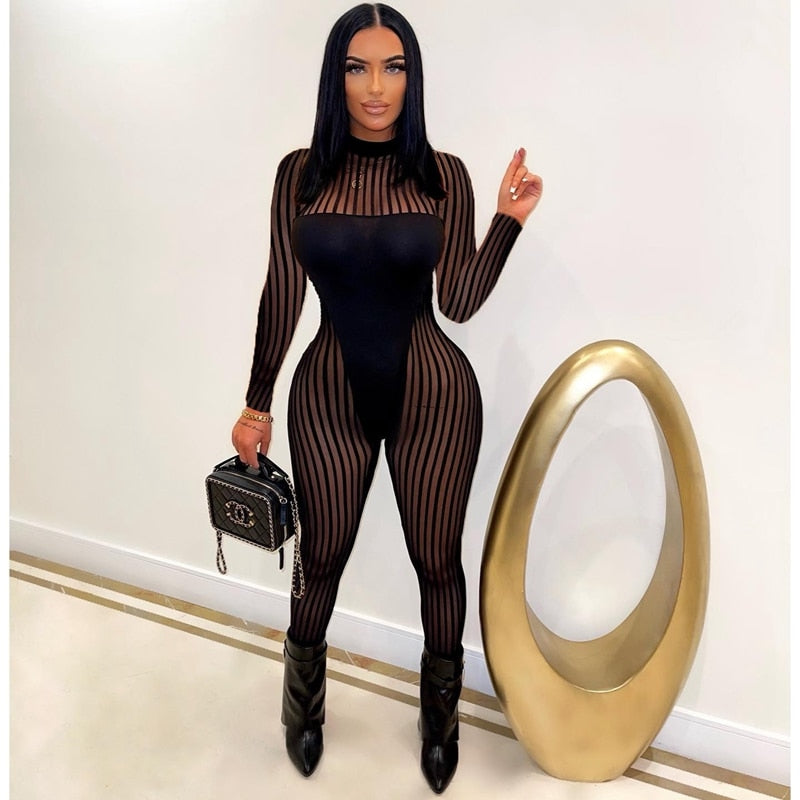NastyENF Vertigo Mesh Bodycon Jumpsuit