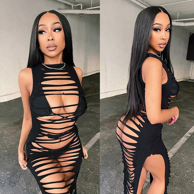 NastyENF Pieces of Me Sexy Hollow Out Dress