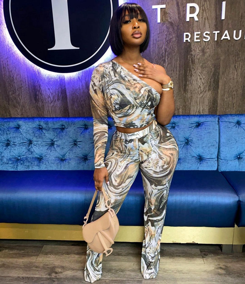 NastyENF Shading Printed Top and Pant Set