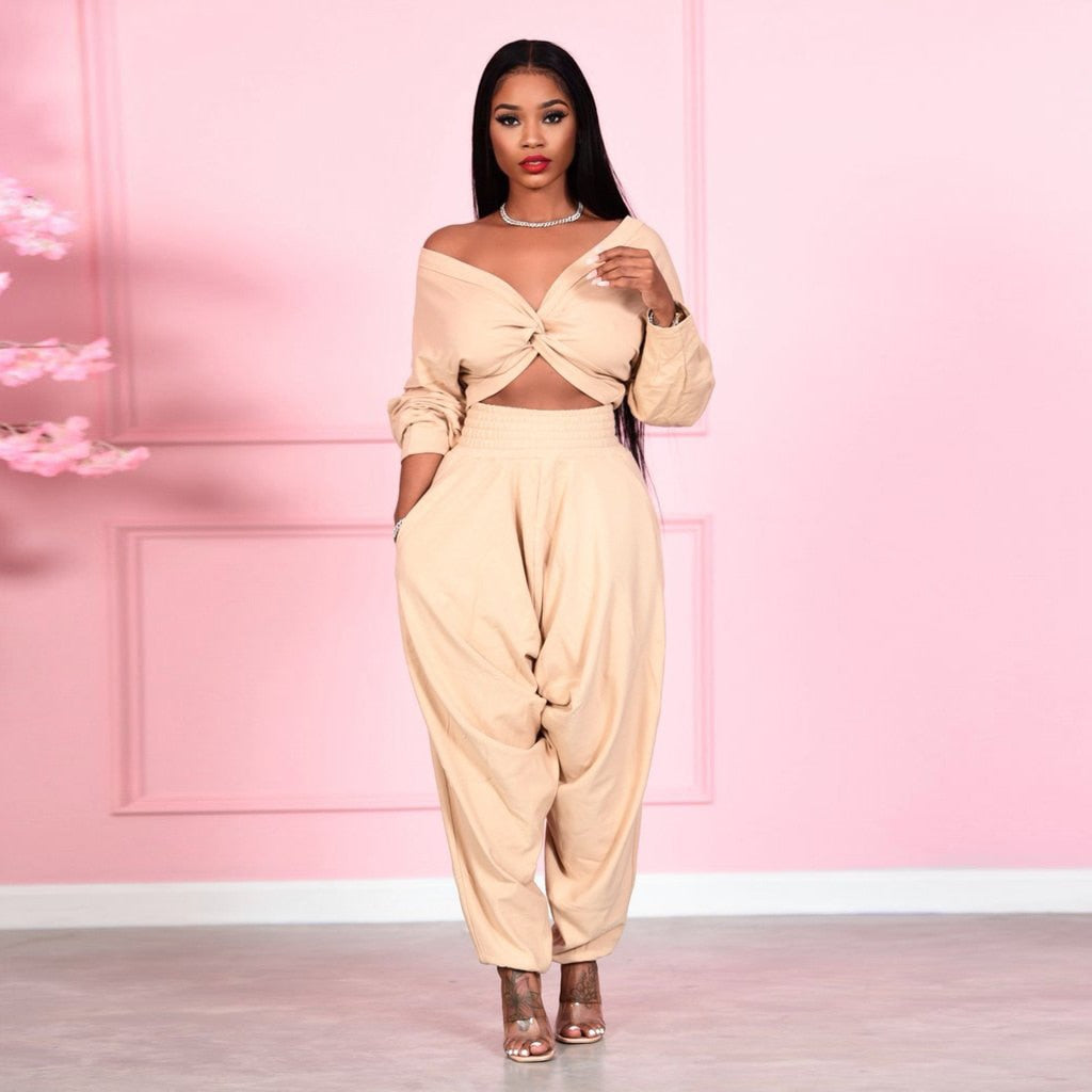 NastyENF Bow Down Two Piece Sweatshirt Set with Bow design