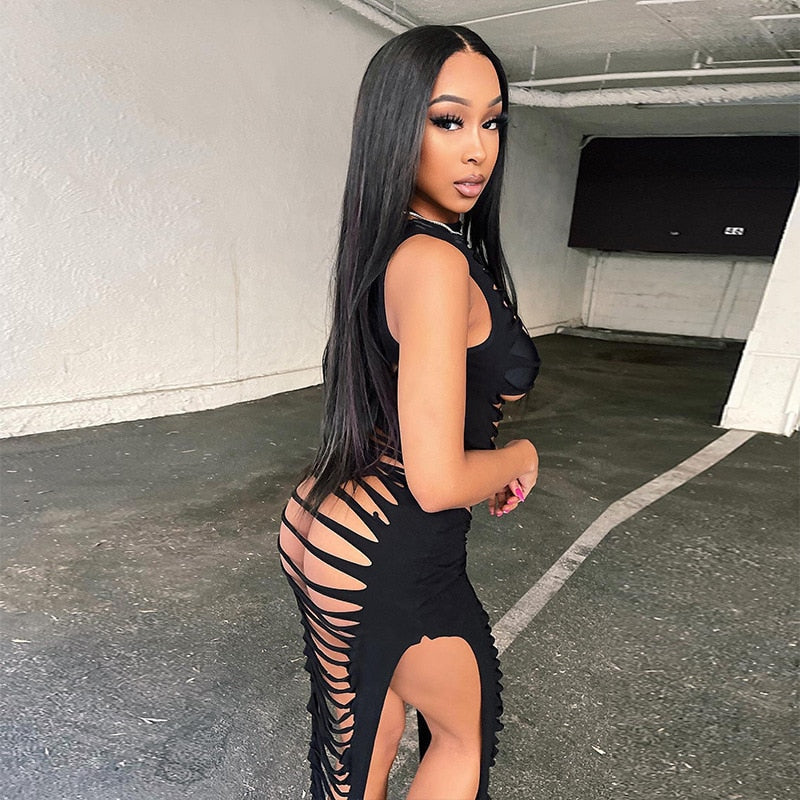 NastyENF Pieces of Me Sexy Hollow Out Dress
