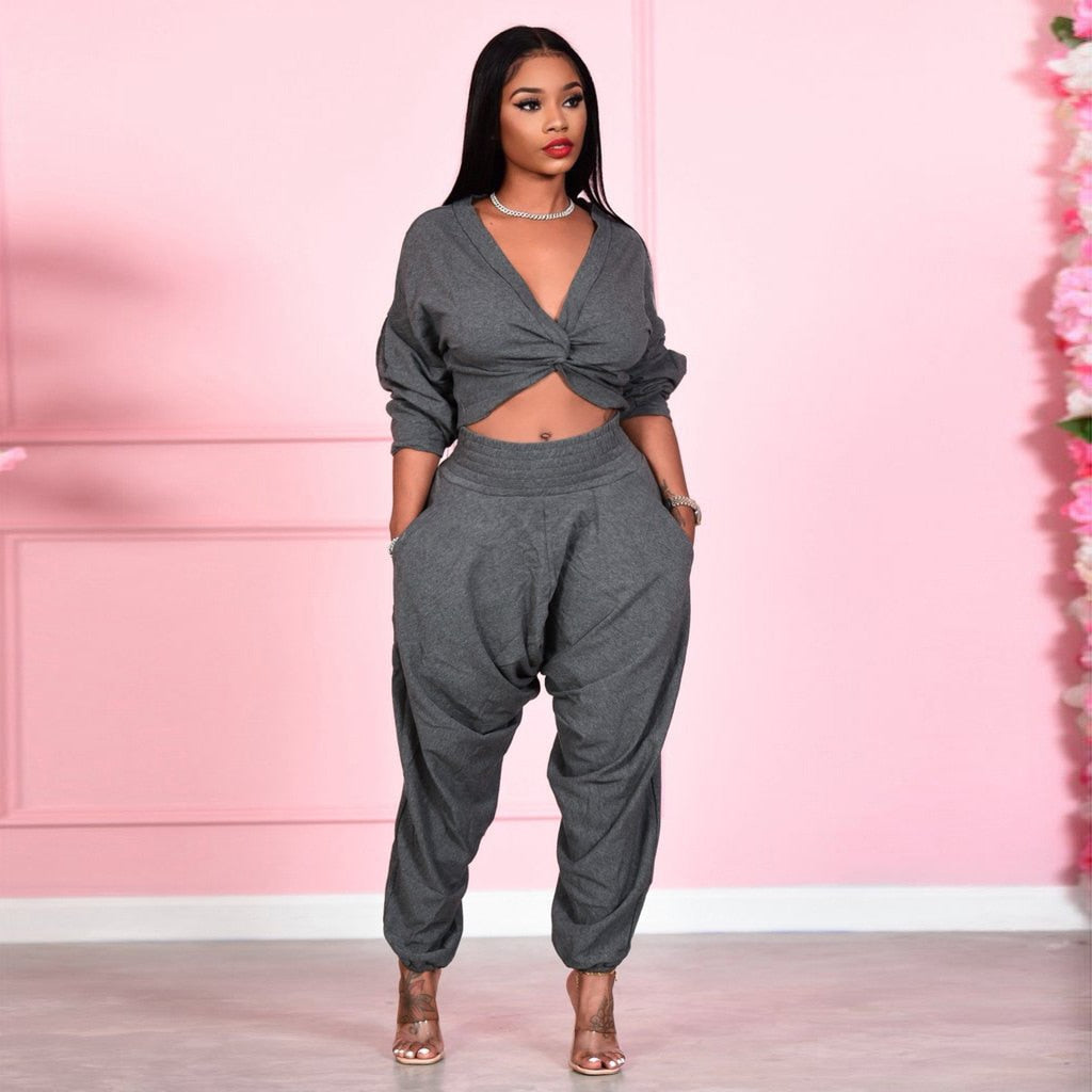 NastyENF Bow Down Two Piece Sweatshirt Set with Bow design