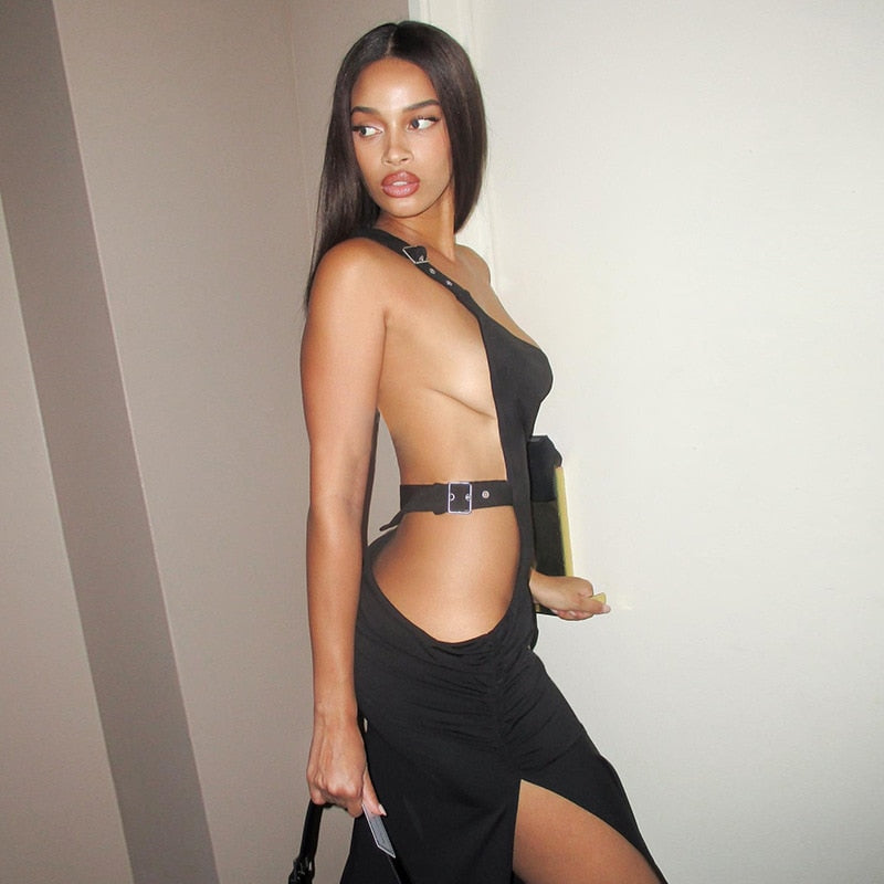 NastyENF Seduction Sexy Backless Maxi Dress