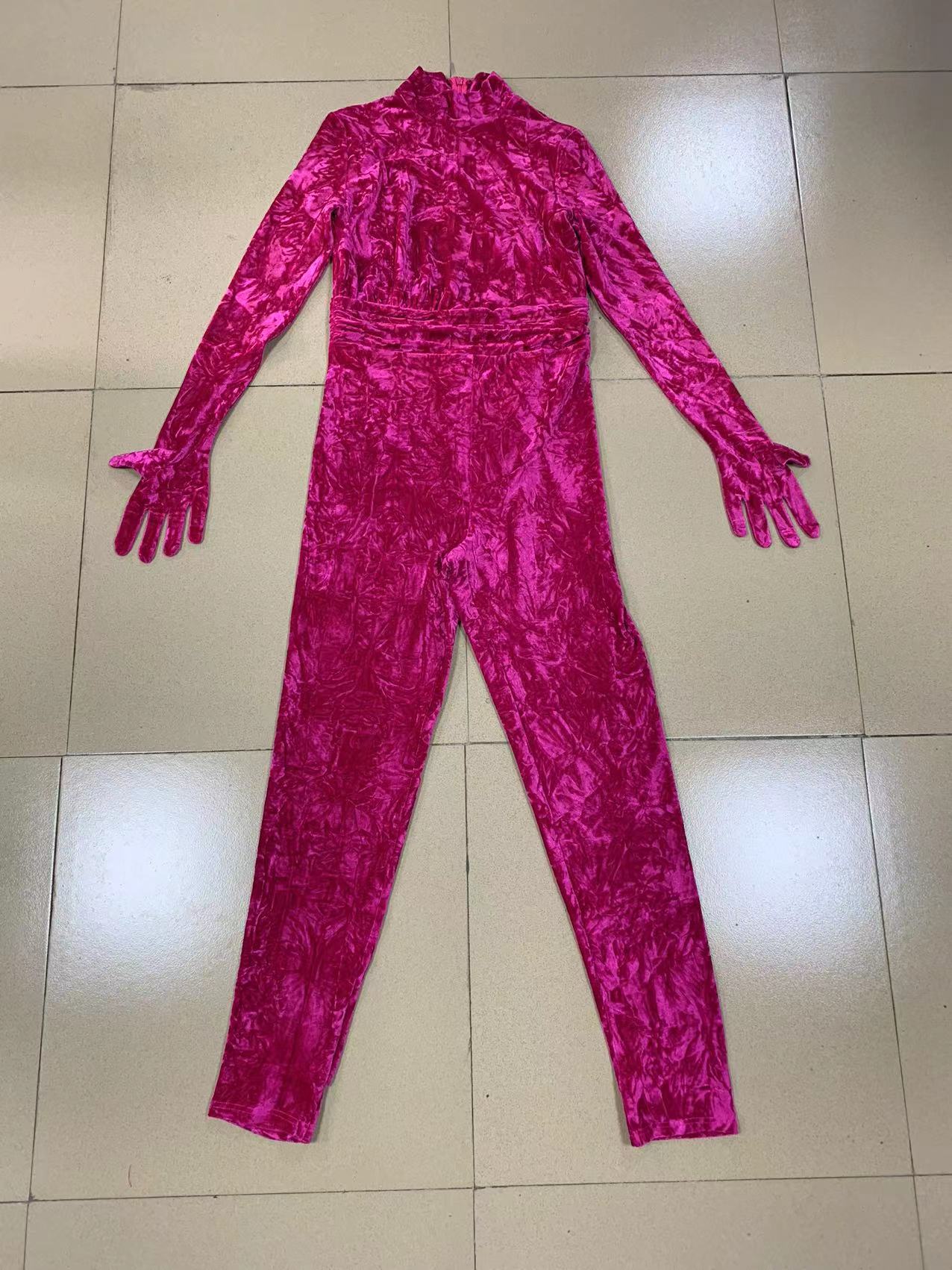 NastyENF Petty Cash Velvet Bodycon Jumpsuit