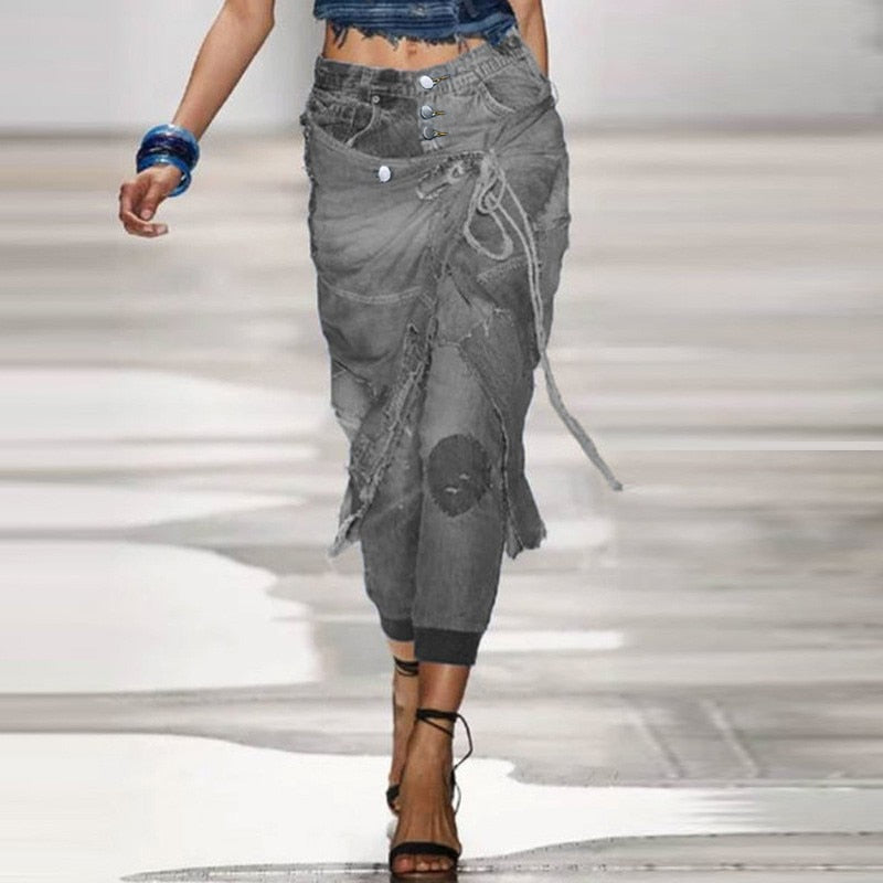 NastyENF Options Jean pants with Skirt Overlay