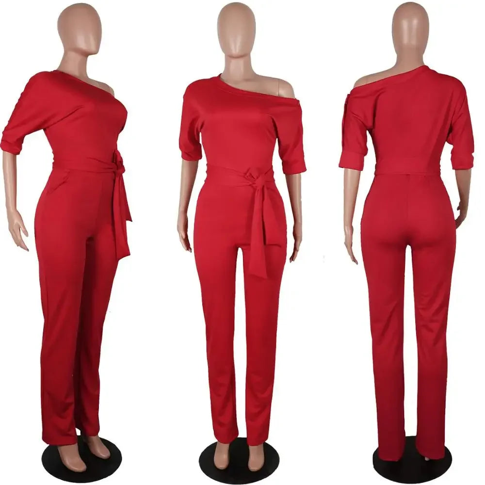 NastyENF Busy Signals Sexy Jumpsuit with Half Sleeve and Pockets