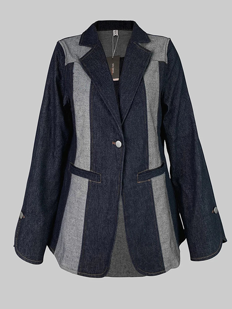 NastyENF TGIF Patchwork Jean Set with Loose Bottoms and Deep V-Neck