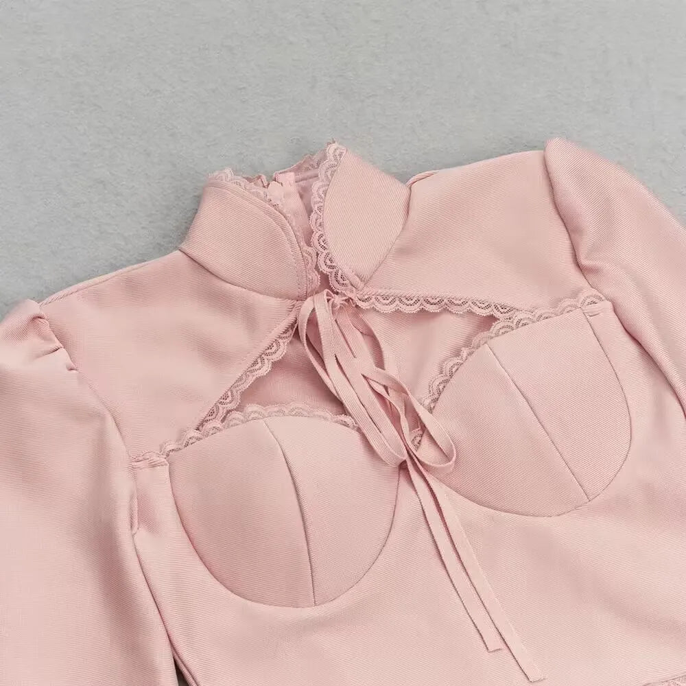 NastyENF Fairy Tales Sexy Lace Up Midi Calf Bandage Dress