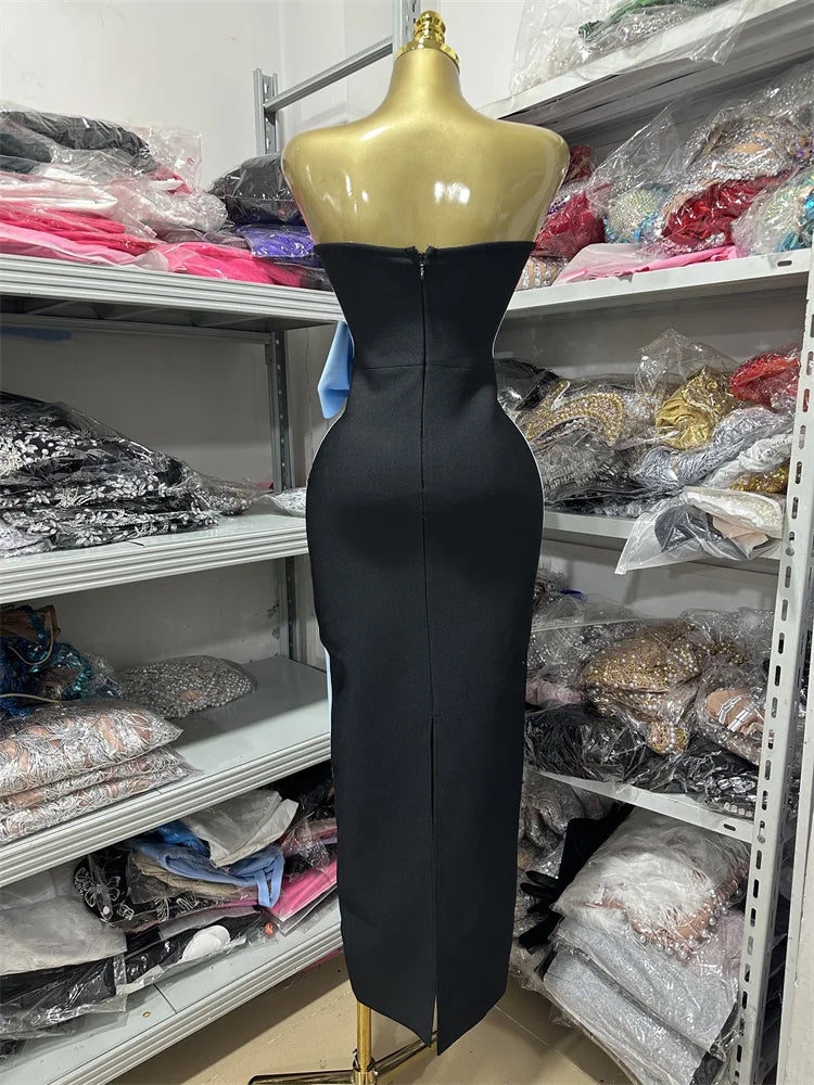 NastyENF Presenting Sexy Off ShoulderBodycon Dress with Bow