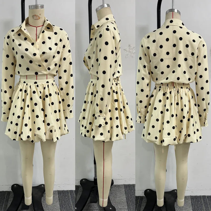 NastyENF Period Polka Dot Printed Two Piece Matching Set