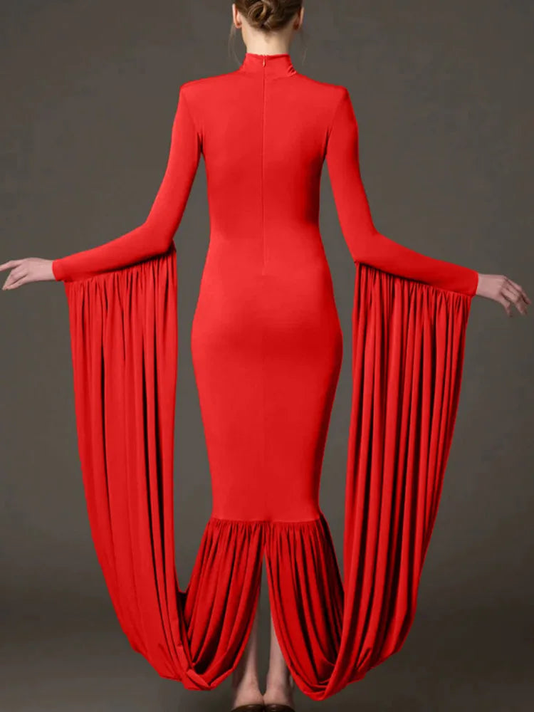 NastyENF Shredded Stand Collar Full Sleeved High End Party Dress