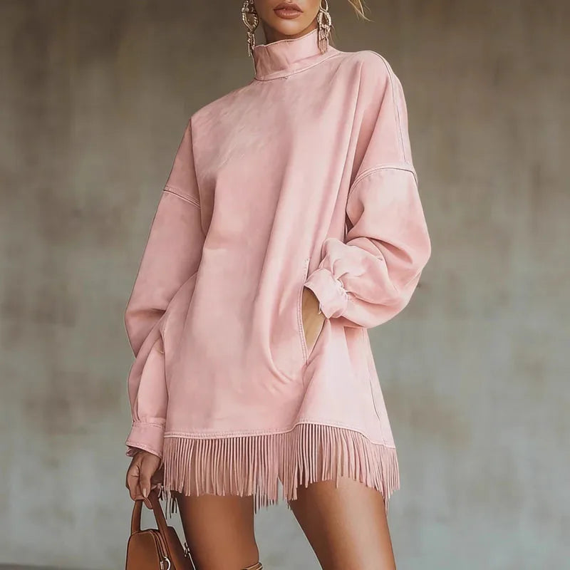 NastyENF Casualties Vintage Suede A-Line Dress with Tassel Hem