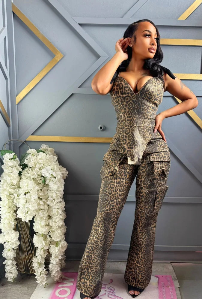 NastyENF Photogenic Printed Two Piece Set with Corset Ties