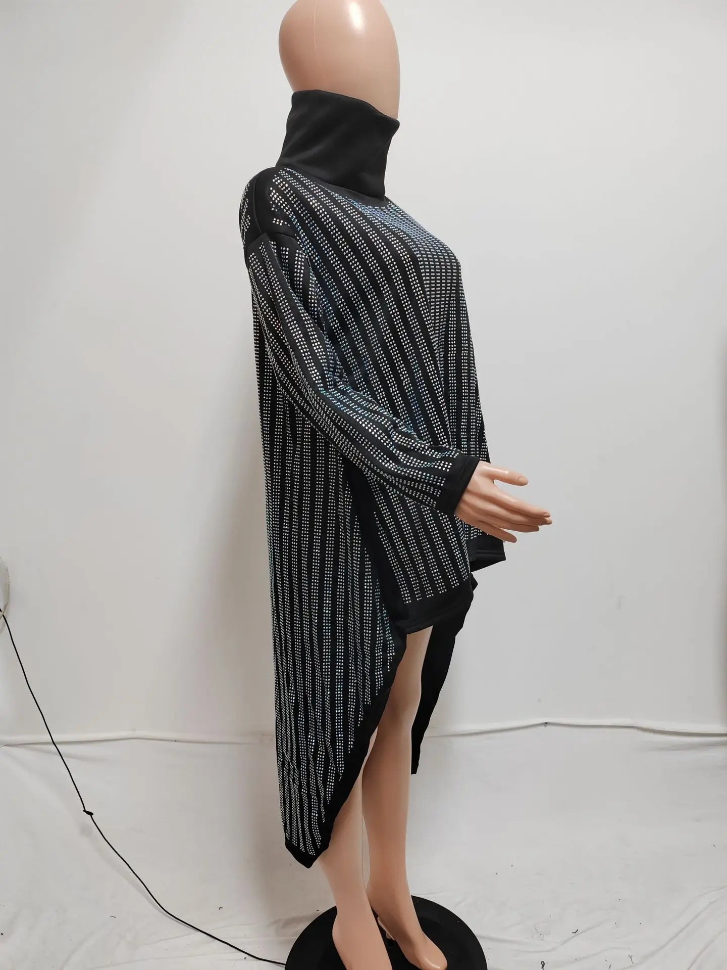 NastyENF Capable Turtleneck Hi-Lo Dress with Rhinestone detail