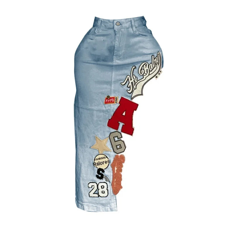 NastyENF Teachers Pet Cargo Pocket Maxi Denim Skirts