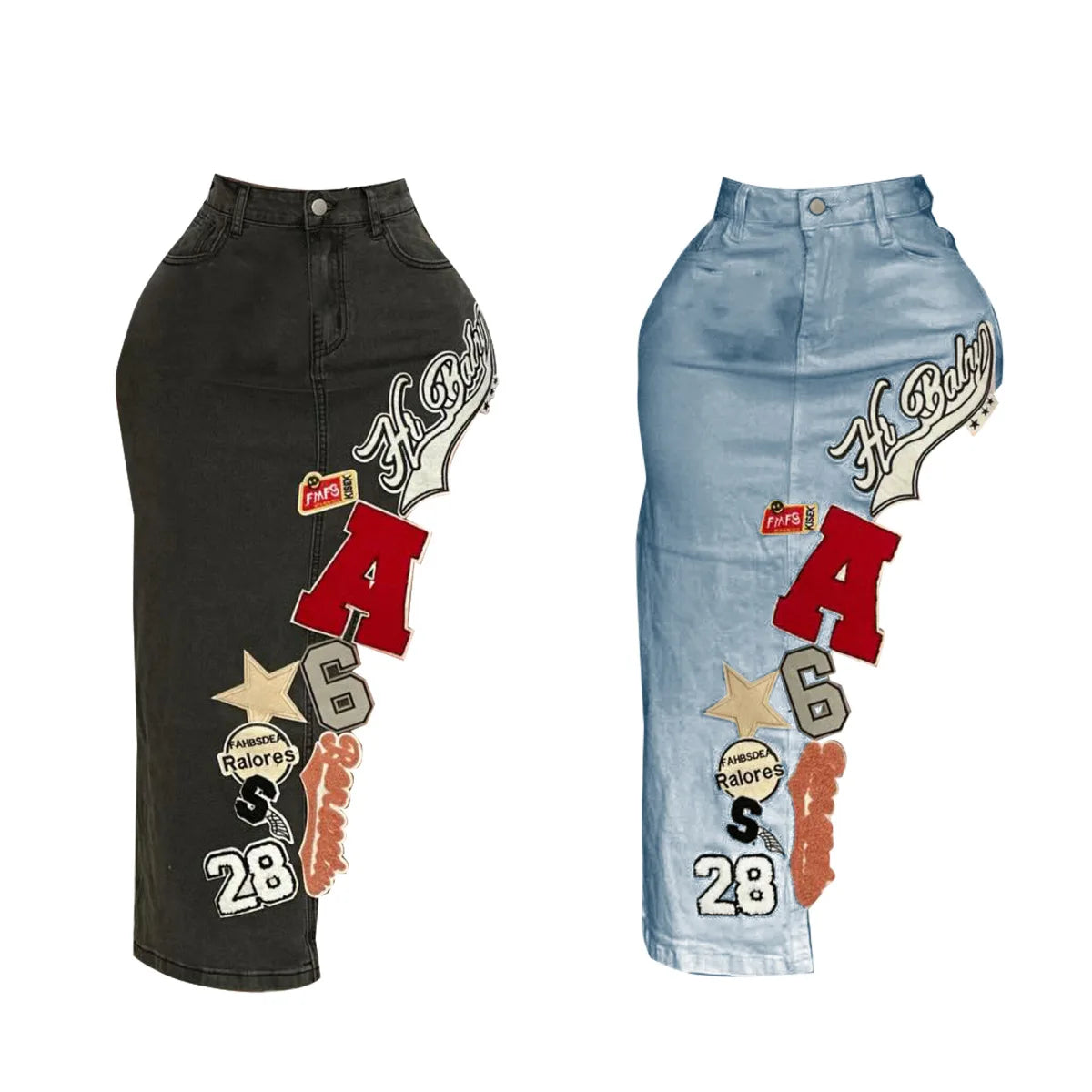 NastyENF Teachers Pet Cargo Pocket Maxi Denim Skirts