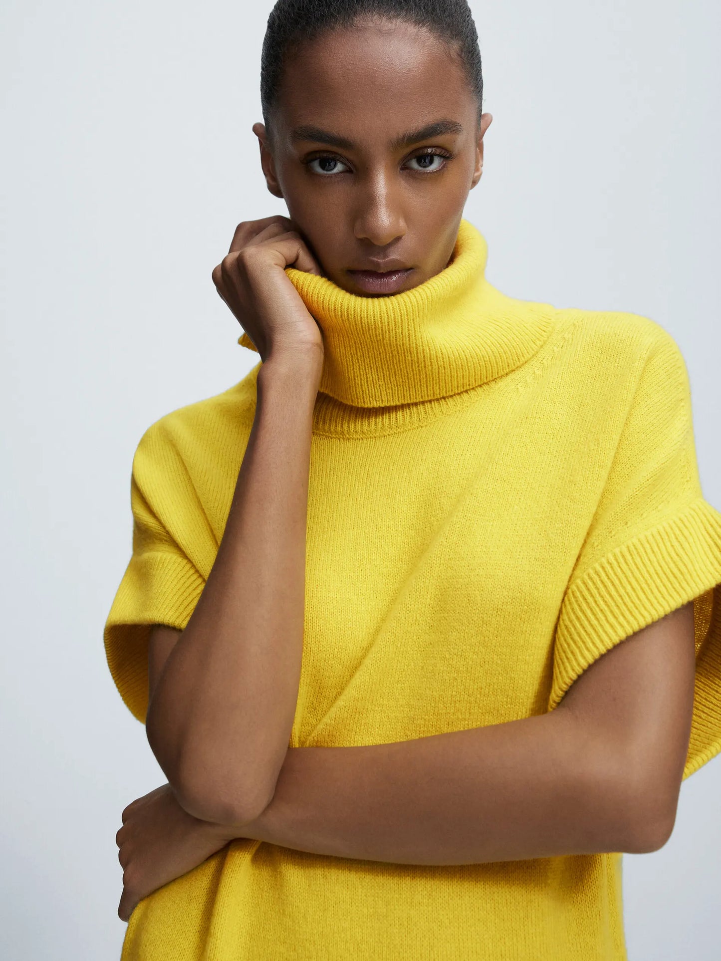 NastyENF Yield Long wool blend dress with Turtleneck and Split