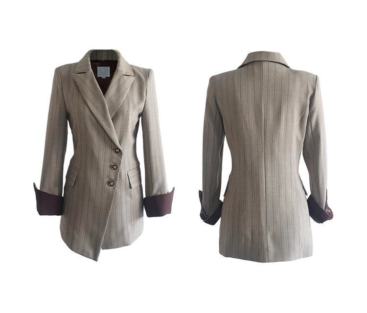 NastyENF Disorderly Elegant Two Piece Set with Long Sleeve Suit Jacket & Pants