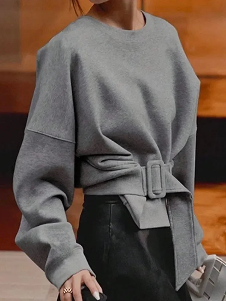 NastyENF No Sweat Stylish Sweatshirt with Belt Buckle Detail