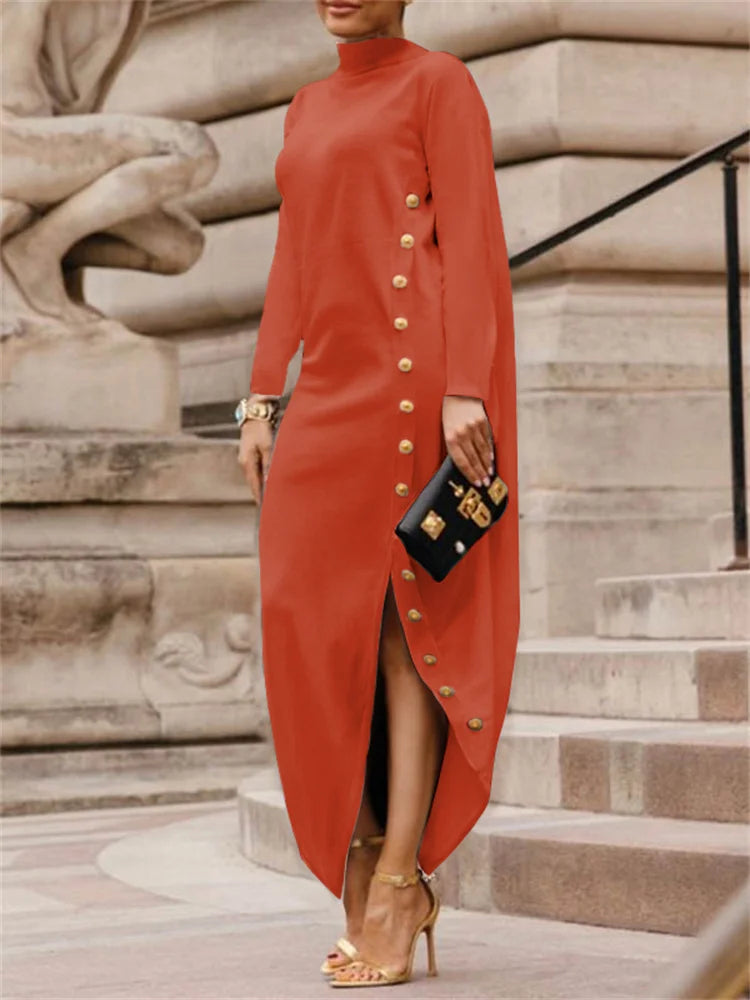 NastyENF Presedential Split-Side High Neck Maxi Dress