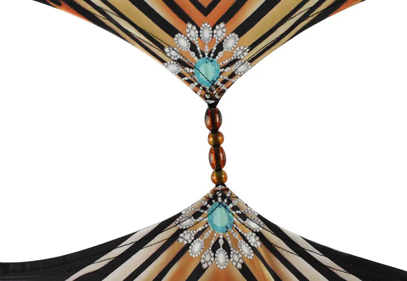 NastyENF Tiger Stripes Sexy Slim Fitting Printed Backless Dress