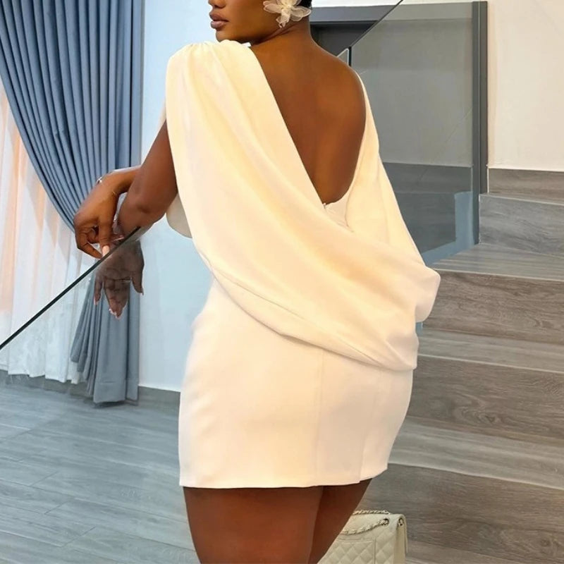 NastyENF Angelic Backless Bodycon Mini Dress with Swinging Neck