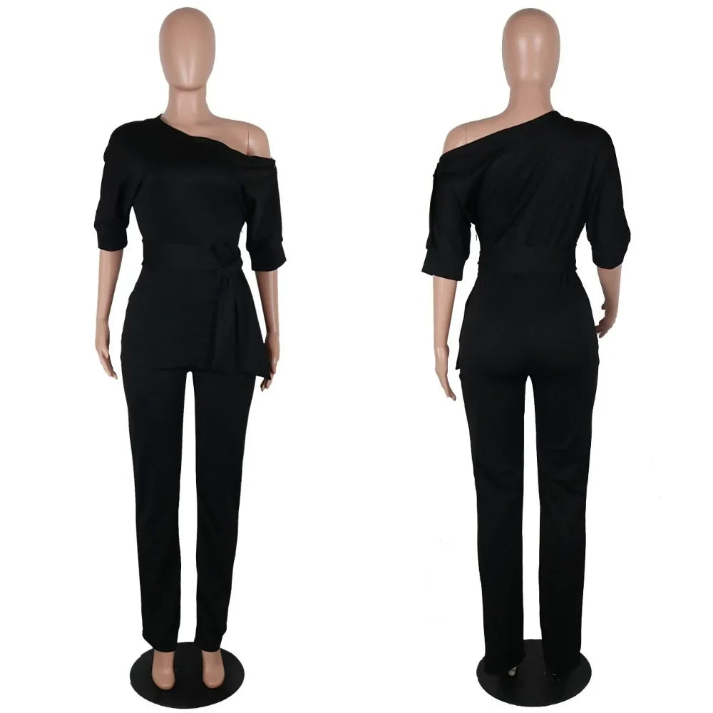 NastyENF Busy Signals Sexy Jumpsuit with Half Sleeve and Pockets