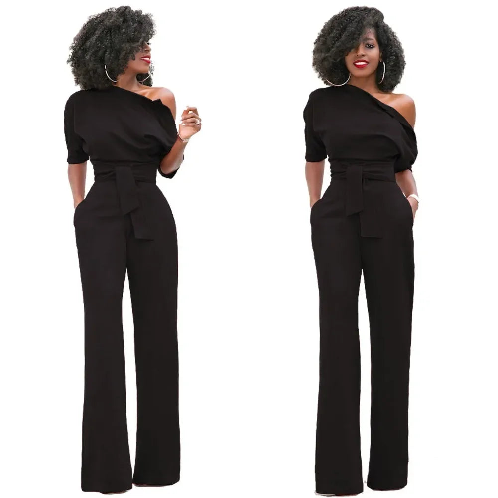 NastyENF Busy Signals Sexy Jumpsuit with Half Sleeve and Pockets