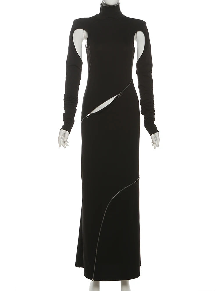 NastyENF Unfiltered Sexy Zipper Patchwork Dress