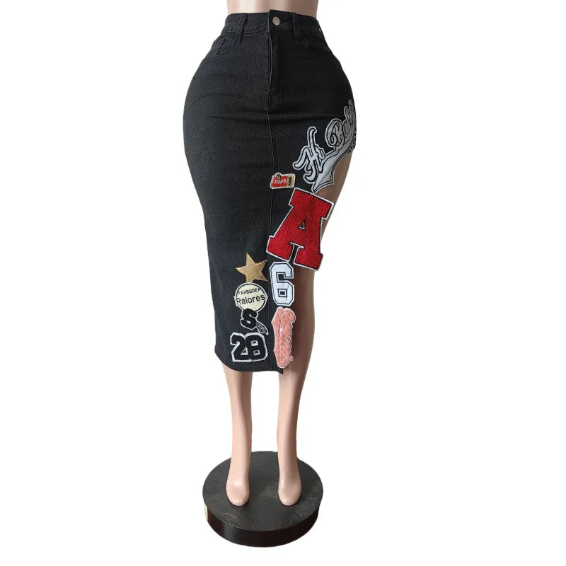 NastyENF Teachers Pet Cargo Pocket Maxi Denim Skirts