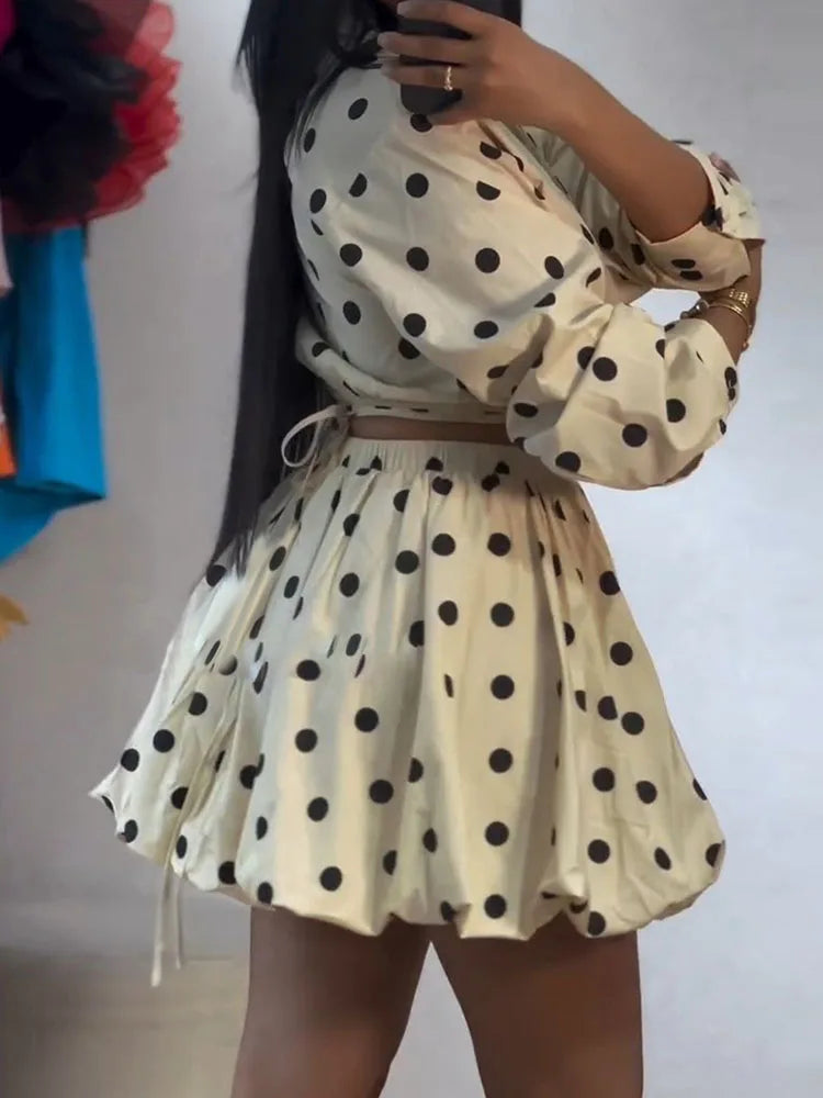 NastyENF Period Polka Dot Printed Two Piece Matching Set