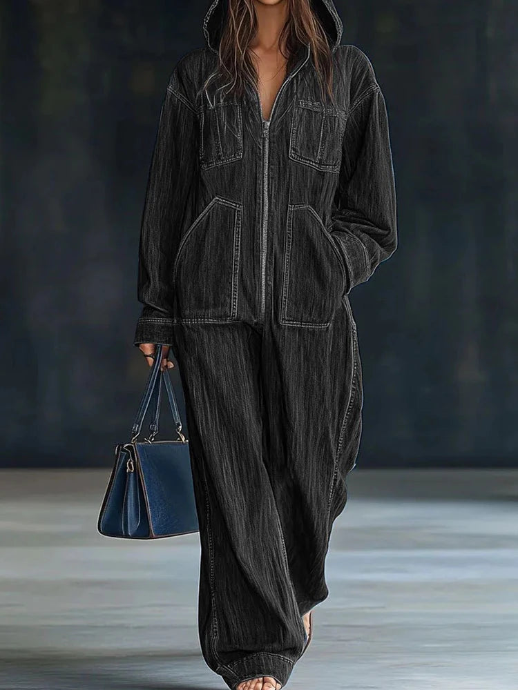 NastyENF Loose Change Simple Chic Wide Leg Jumpsuit