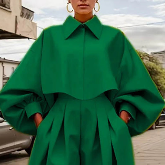 NastyENF Emerald City Button Up Shirt with Pleated Pants