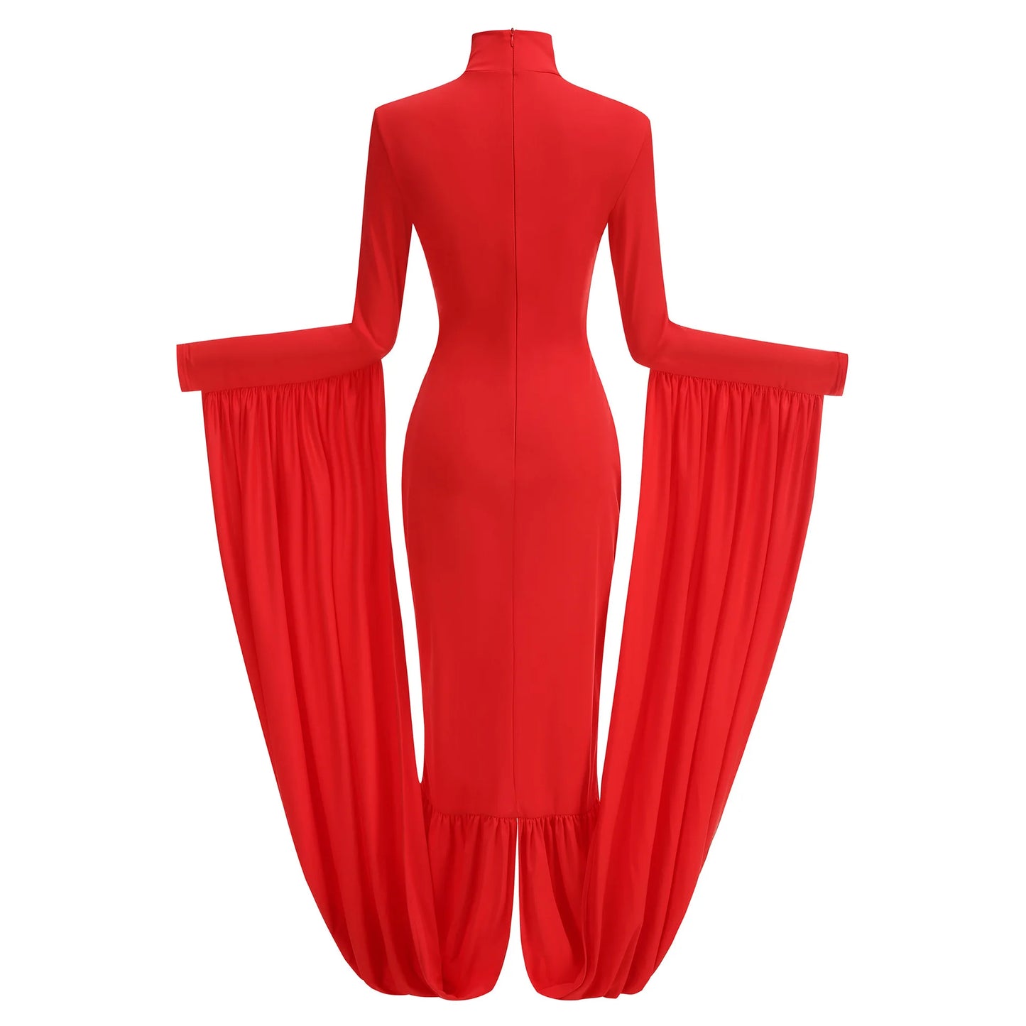 NastyENF Shredded Stand Collar Full Sleeved High End Party Dress