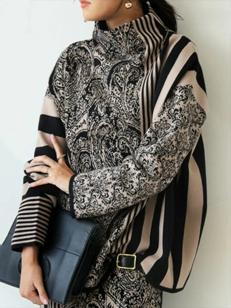 NastyENF Uncommon Striped Knit Two Piece Skirt Set