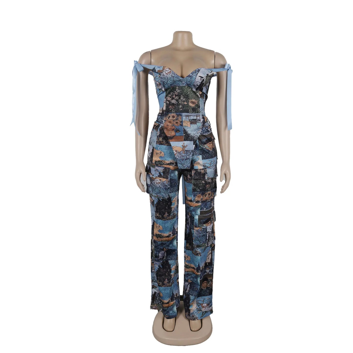 NastyENF Photogenic Printed Two Piece Set with Corset Ties